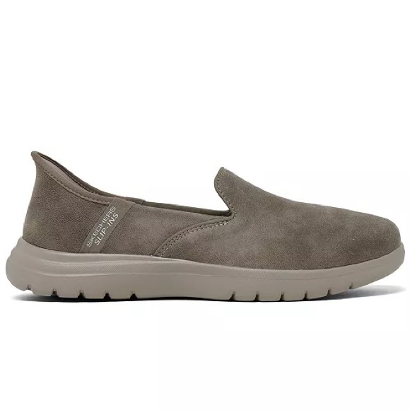 SKECHERS HANDS FREE SLIP-INS TAUPE WALKING SNEAKERS - Picture 2 of 7